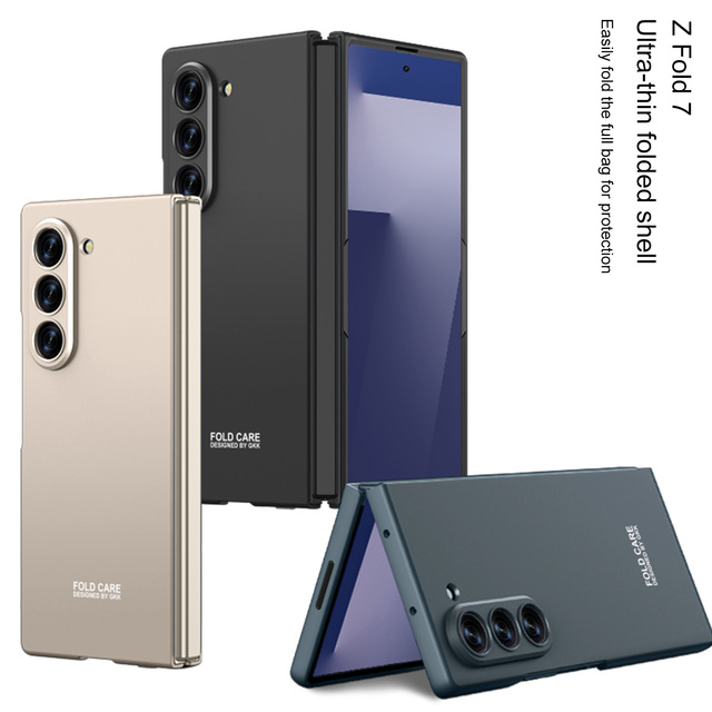 Ultra-Thin Luxury Hard Shell PC Phone Case for Galaxy Z Fold 7 Frosted with Camera Protector Drop-Resistant