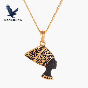 Collier rétro à la mode pour hommes, collier avec pendentif personnalisé Reine égyptienne Pharaon Isis Horus - Product Image 3