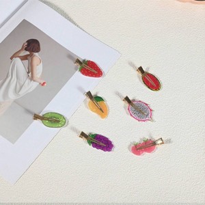 Lot de pinces à cheveux en acétate en forme de fruits mignons, barrettes crocodiles sans pli, accessoires capillaires écologiques et tendance pour fêtes - Product Image 3