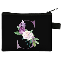 Mini porte-monnaie pour femme avec imprimé lettres tendance, en polyester, fermeture éclair, portable, petit format pour cartes, écouteurs, rouge à lèvres, logo personnalisé