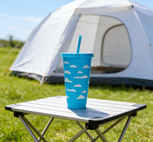 Vaso Transparente Reutilizable con Tapa y Pajita, Diseño de Nubes, para Café Helado, <span class=keywords><strong>Agua</strong></span>, Viajes, Fiestas, Vaso de Plástico - Product Image 1