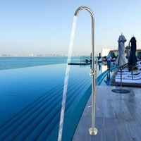 Colonne de douche autoportante en acier inoxydable 304 pour extérieur, plage, villa, jardin, hôtel, avec pommeau de douche pluie