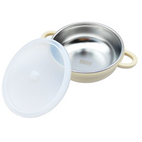 Fournitures pour repas de bébé Bols en acier inoxydable 304 Vaisselle colorée pour réchauffer les aliments Coque en silicone Bol d'alimentation en acier pour enfants