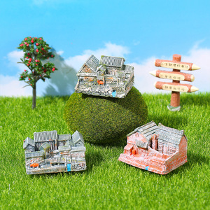 Ornement paysager miniature rétro chinois en résine pour décoration intérieure et extérieure de jardin - Product Image 1