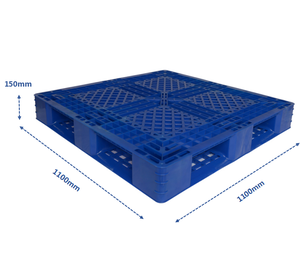 <span class=keywords><strong>Palette</strong></span> en plastique Euro industrielle personnalisée à 4 voies pour charges lourdes avec logo, design à nervures croisées et grille, conçue pour le poids de vos produits - Product Image 4