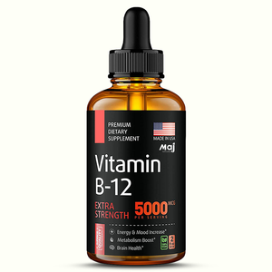 OEM vitamina B12 gocce di liquido sublinguale 5000mcg di metil e metilcobalamina integratori per donne e uomini, umore ed energia - Product Image 1