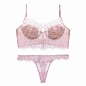 Articolo di Tendenza: Set Lingerie di Lusso in Pizzo Trasparente di Alta Qualità, Reggiseno con Ferretto e Perizoma in Pizzo - Product Image 6