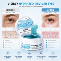 Masque pour les yeux à l'acide hyaluronique, au peptide de cuivre bleu et à la caféine, patch hydrogel GHK-Cu bio-rénovateur pour le contour des yeux