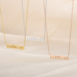 Collana con Ciondolo 'Mama' in Acciaio Inossidabile Placcato Oro 18K, Antiossidante e Impermeabile, Regalo per <span class=keywords><strong>la</strong></span> Festa della <span class=keywords><strong>Mamma</strong></span> - Product Image 4