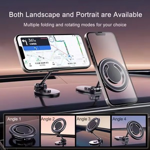 Nouvelle mise à jour : Support de téléphone magnétique pliable en alliage Msafe, rotation à 720°, support de tableau de bord pour voiture, adsorption puissante universelle - Product Image 3