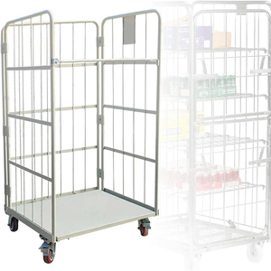 Carrelli Pieghevoli per Container Logistici con Gabbia a Rete e Ruote - Product Image 1