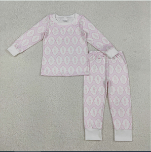 Pyjamas de Pâques pour enfants avec imprimé lapin, vêtements pour frères et sœurs - Product Image 3