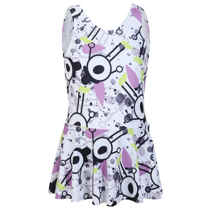 New Style Ready to Ship Printed Dress-Style One-Piece Swimsuit for Girls 130cm-160cm OEM Service Quick Dry & Eco-Friendly