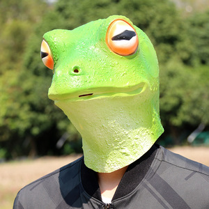Masque de grenouille en latex, couvre-chef animal, taille unique, accessoires de costume pour Halloween, cosplay, fête - Product Image 1
