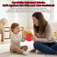 Jouet en peluche doux OEM en tissu fraise pour fournisseurs, jouet musical sensoriel éducatif pour l'apprentissage, piano rythmique sensoriel en forme de fruit