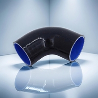 Tuyau en silicone coudé à 45 degrés, noir à l'extérieur, rouge à l'intérieur, renforcé, pour modification automobile