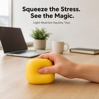 Lot de 3 jouets anti-stress réactifs à la lumière, super doux, changeant de couleur, jaune, bleu, rose, jouets de bureau