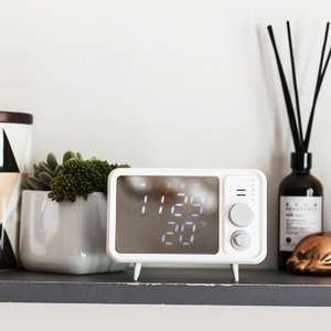 Nhà Thông Minh LED Hiển Thị Màu Xanh Răng Âm Thanh Trẻ Em Điện Tử Báo Động Cock Nhiệt Kế Cạnh Giường Câm Ánh Sáng Ban Đêm Đồng Hồ - Product Image 4