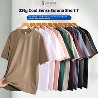 Corona DROP Shoulder Vintage kaos katun Lengan setengah Logo berdiri kerah baju kerja pakaian pasangan lengan pendek 220