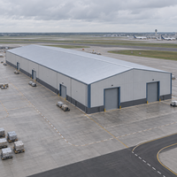 Entrepôt en acier pour la logistique aéroportuaire avec portes extra hautes, panneaux isolants et espace de stockage flexible
