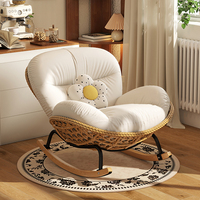Fauteuil à bascule en rotin tressé d'extérieur, chaise balançoire élégante en tissu pour la maison, pour se détendre, fauteuil de salon moderne, canapé individuel