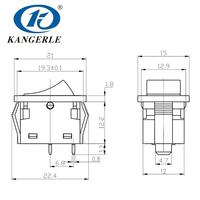 Interrupteur à bascule miniature étanche 16A 250V AC SPST 12V IP65 intelligent T85 pour température, 2 broches pour KCD2-11F
