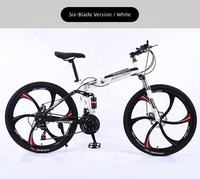 Vélo de montagne pliable à 6 lames de 24 pouces avec freins à disque doubles, vélo pliable pour les trajets quotidiens et la conduite en montagne