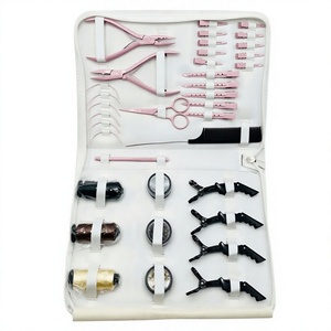 Nuevo Kit de Herramientas para Extensiones de Cabello para Uso en Casa o Salón, Herramientas para Extensiones de Cabello de Visón en Oferta, Diseños Personalizados, Herramientas para Cabello, Estuche Blanco, Herramientas Rosas - Product Image 2