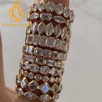 Maßgefertigter Ovaler 5x3 mm Labor-Diamantring Ehering Halbe Ewigkeit Passend 10K 14K Massivgold Labor-Gezüchteter Diamant Jubiläumsring