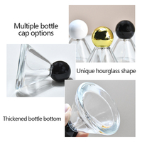 Flacon de parfum roll-on en verre transparent de haute qualité 50 ml avec bouchon à baïonnette conique et bille colorée, flacon pulvérisateur vide