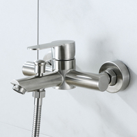 Mitigeur de douche mural en acier inoxydable SUS304, monocommande eau chaude et froide, avec inverseur extractible