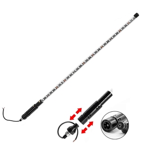 เสาธงแบบยืดหยุ่น ADT 3 ฟุต 0.9 เมตร พร้อมไฟ LED สำหรับรถออฟโรด UTV RZR ATV ไฟ LED สีขาว น้ำเงิน เขียว - Product Image 1
