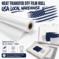 Film DTF instantané chaud/froid en rouleau, direct usine, 30cm 60cm, film PET de transfert thermique pour textiles