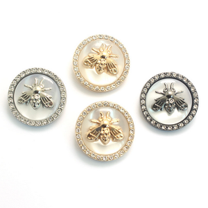 Retro Nhỏ Ong Kim Cương Studded Nhựa Kim Loại Nút 18Mm 23Mm <span class=keywords><strong>25Mm</strong></span> Womens Blazer Phù Hợp Với Áo Len Vòng Thạch Ong May Nút - Product Image 5