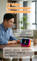 Multifunktionaler Digitaler Bilderrahmen-Lautsprecher mit RGB-Stimmungsbeleuchtung und KI-Sprachsteuerung für V5.4 Batteriebetriebenen Musikplayer Smart