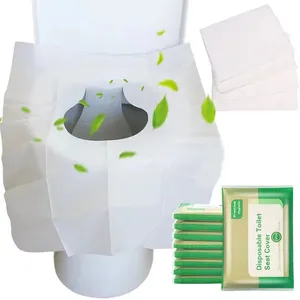 Оптовая продажа, одноразовый чехол для сиденья из туалетной бумаги с индивидуальной упаковкой