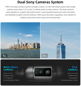 Drone professionnel FIMI X8 <span class=keywords><strong>Tele</strong></span> MAX avec caméra zoom grand <span class=keywords><strong>angle</strong></span> double maître 8K, drones 4K pour la capture de scènes nocturnes et cardan à 3 axes - Product Image 4