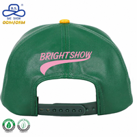 Nieuwe Trend Custom 5-Panel Lederen Baseball Caps Colorblocked Design Verstelbare Snap Back Caps Voor Mannen En Vrouwen Partij Causale Slijtage