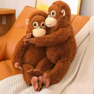 Boneka Monyet Lucu Pasangan Bantal Mainan Kartun Super Lembut Isi Kapas PP Dapat Dicuci - Product Image 1