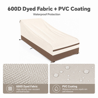 Housse de chaise longue de patio bicolore HOMFUL, tissu enduit PVC 600D, 300 GSM, protection extérieure hydrofuge