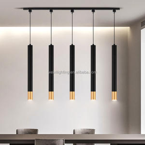 Black and Gold Strip Staircase Aluminum Pendant Light Front Desk <strong>Spotlight</strong> <strong>Bar</strong> and Restaurant Pendant Light - Product Image 5
