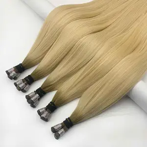 Grosir Pabrik Rusia tak terlihat baru tangan terikat rambut pakan ekstensi Genius kain distributor rambut