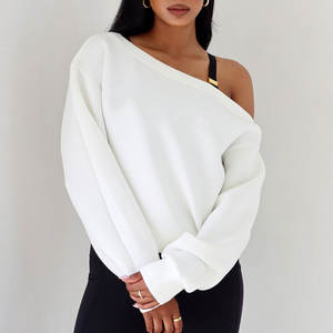 Felpa <span class=keywords><strong>oversize</strong></span> 400 da <span class=keywords><strong>donna</strong></span> con Pullover a manica lunga con spalle scoperte - Product Image 3