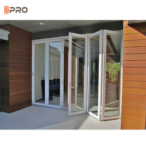 Certification APRO CSAus Portes pliantes à rideau <span class=keywords><strong>d</strong></span>'<span class=keywords><strong>entrée</strong></span> avant avec verre trempé Portes fenêtres pliantes en aluminium - Product Image 3