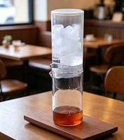 Pot à café froid en verre borosilicate résistant à la chaleur, à double compartiment, pour infusion lente, système de brassage de café glacé, 1100 ml