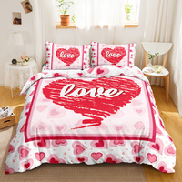 Parure de lit personnalisable avec nom imprimé, motif rose rouge amour mariage, 100% polyester, 400 fils/cm², literie écologique