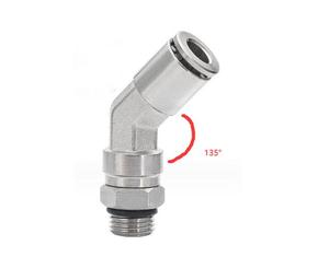 Conector Neumático de Metal, <span class=keywords><strong>Material</strong></span> de Latón, Niquelado, <span class=keywords><strong>PLV</strong></span> 135 Grados, Conexiones de Empuje, Acoplador Rápido Neumático de Un Toque - Product Image 2