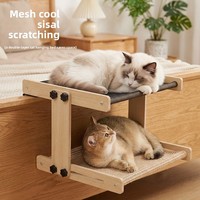 Lit pour chat d'intérieur respirant et chaud toutes saisons, modèle mignon, en forme de boîte rectangulaire, pour rebord de fenêtre, hamac suspendu au chevet, extra-large, pour plusieurs chats