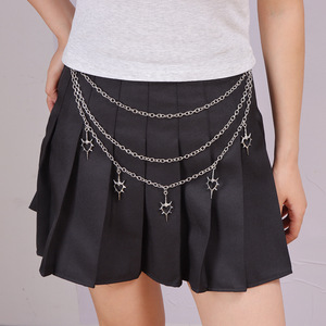 Cadena de cintura multicapa con colgante de corazón de espina, de aleación de zinc, estilo hip hop, cadena corporal de moda para uso diario - Product Image 2