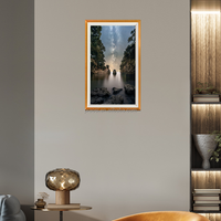 Bingkai Foto Digital Kayu 32" Layar Sentuh IPS HD, Bingkai Foto Digital Dinding, Bagikan Foto & Video Melalui Frameo